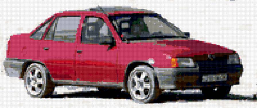 Опель Кадетт 86 - машина, опель, диски, красная - предпросмотр