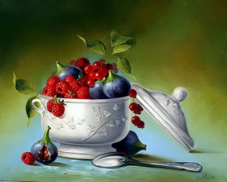 №432410 - живопись, фрукты, ягоды, натюрморт - оригинал