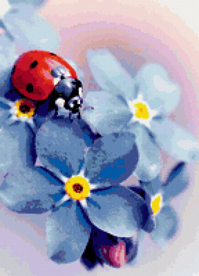 №432823 - цветочки, божья коровка - предпросмотр