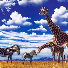Схема вышивки «жирафы и зебры»
