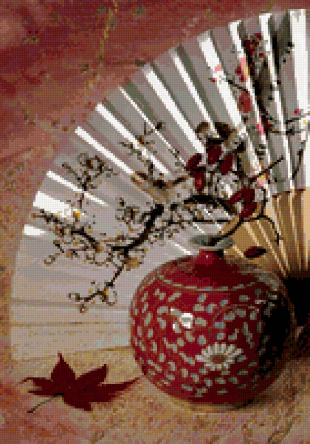 Натюрморт с веером - восток, азия, натюрморт - предпросмотр