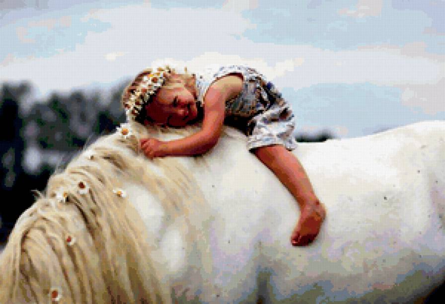 лошадь и ребенок - природа, дети, животные, лошадь, любовь - предпросмотр