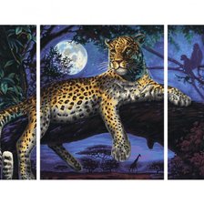 Схема вышивки «Триптих: леопард.»
