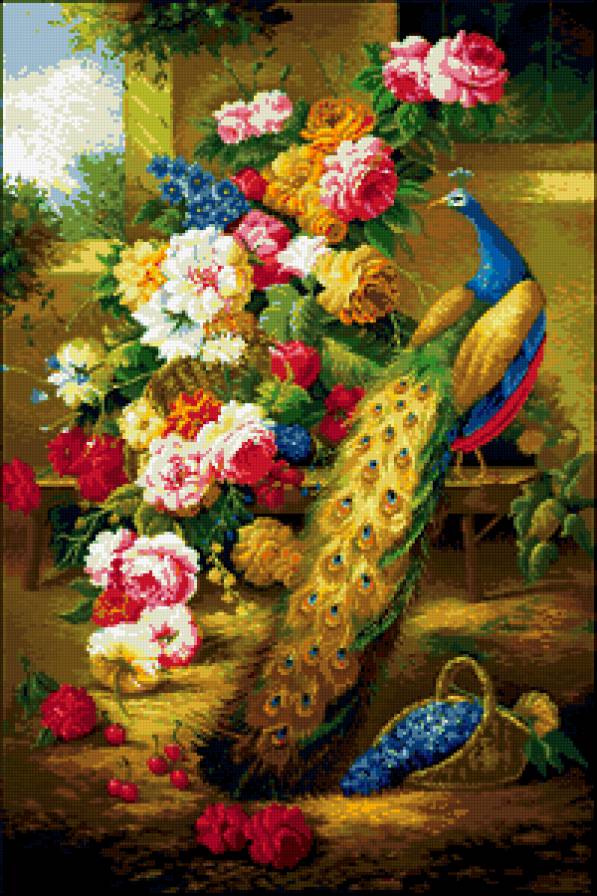 Павлин 60 цветов - предпросмотр