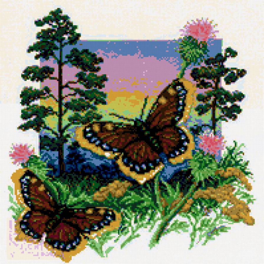 бабочки - бабочки пейзаж - предпросмотр