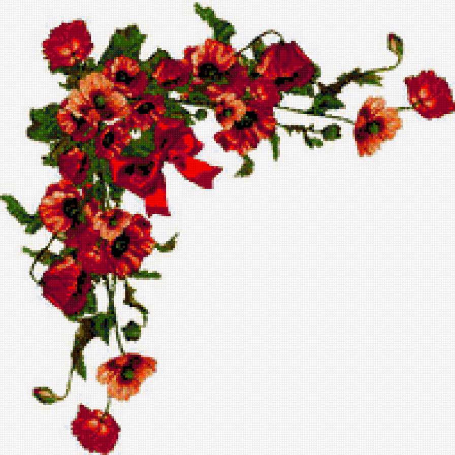 Маки на скатерть - маки, цветы, узор, скатерть - предпросмотр