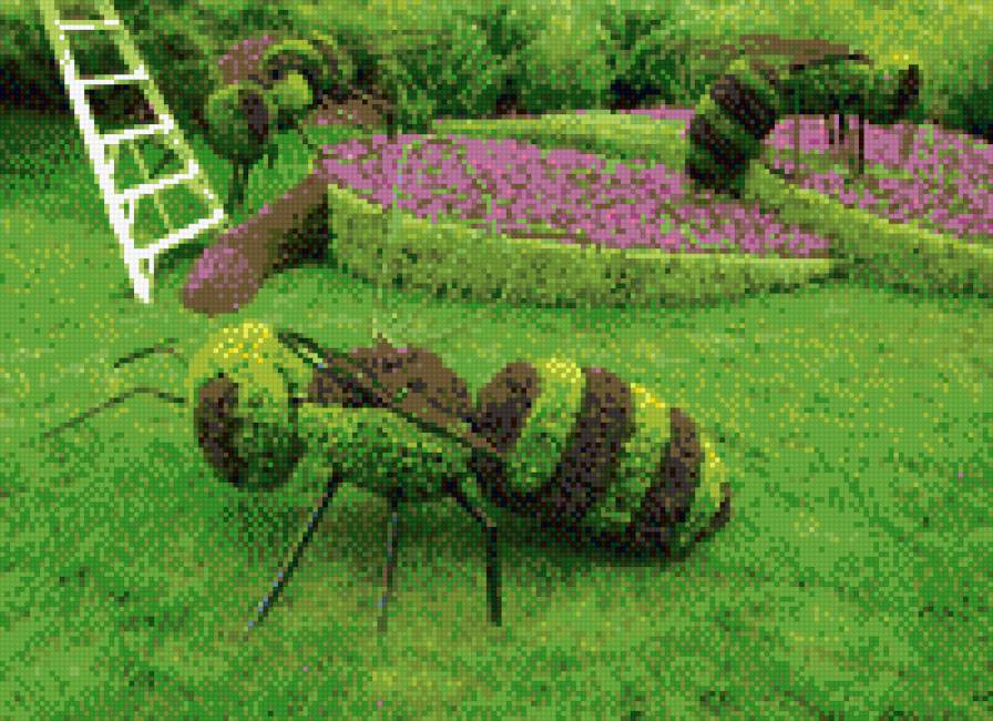 пчелки - зелень, пчела, выставка, монреаль, пчелы, парк - предпросмотр