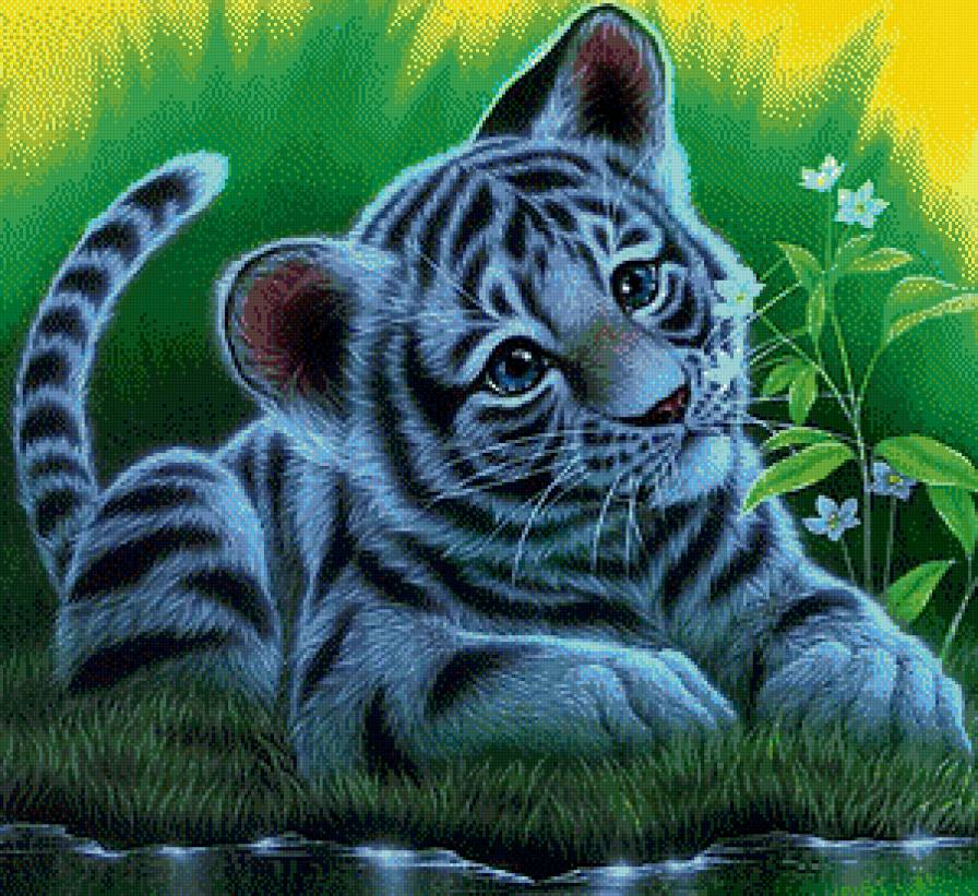 Милый тигрёнок - малыши, тигры, животные - предпросмотр