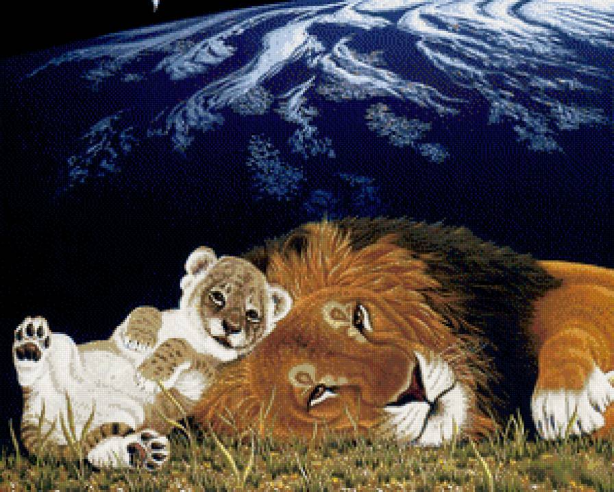 львы - животные, львы, с мамой, природа, семья - предпросмотр