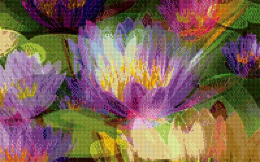 Лотосы абстракция - цветы абстракция - предпросмотр