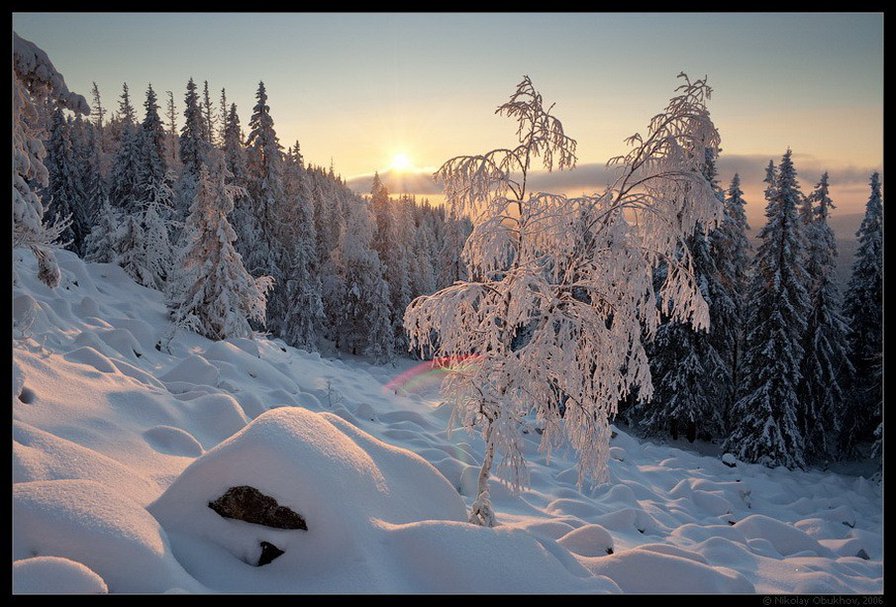 уральская зима - лес, пейзаж, зима, снег, природа - оригинал