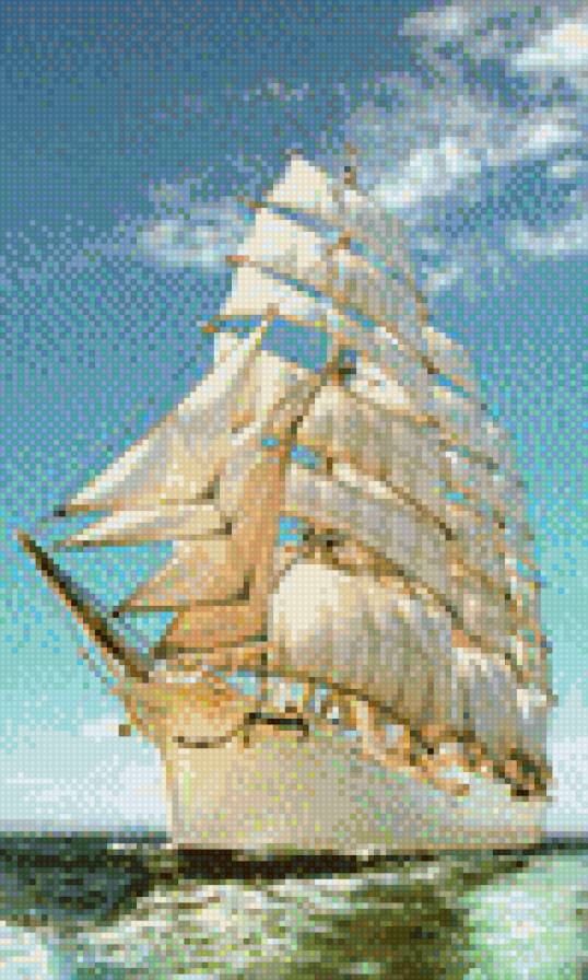 парусник1 - корабль, парусник, море - предпросмотр