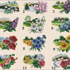 Оригинал схемы вышивки «цветочный календарь» (№436139)