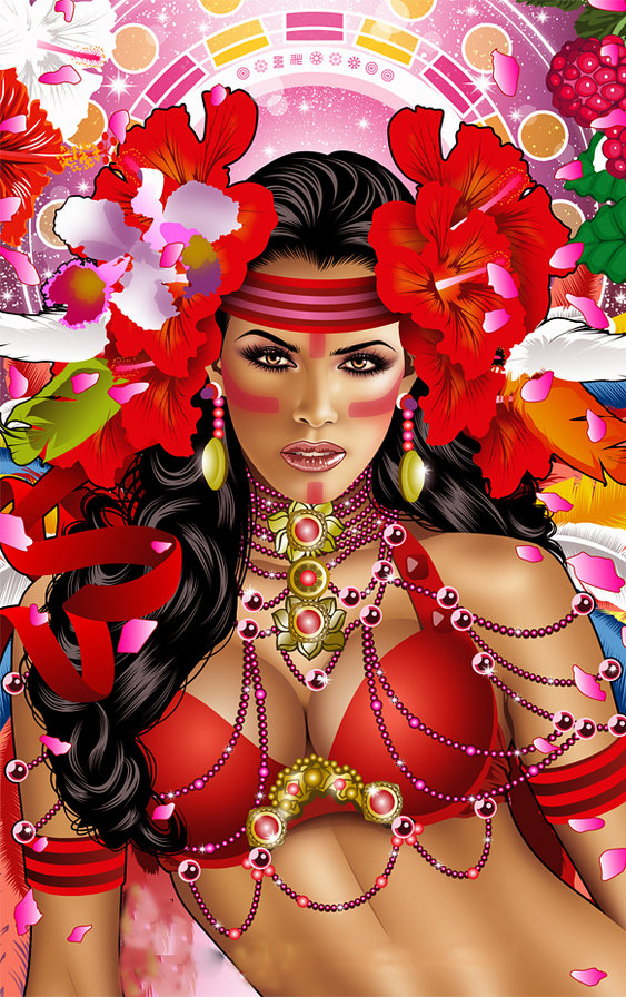 девушка в цветах - портрет, цветы, образ, женщина, девушки - оригинал