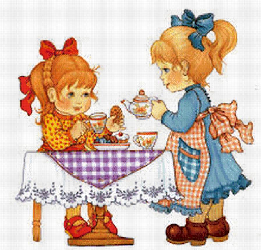 детское чаепитие - чай, дети, люди, игра - предпросмотр