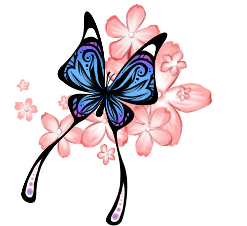 Бабочка и цветок - бабочка, растения, насекомые, цветы - оригинал