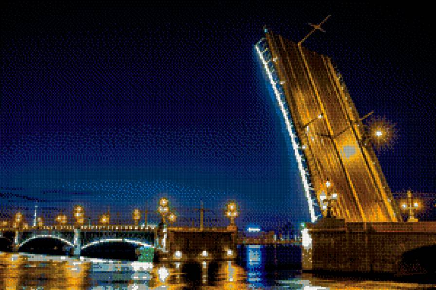 Питер мост - питер город ночь набережная река мост - предпросмотр
