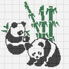 Схема вышивки «Панда,бамбук»