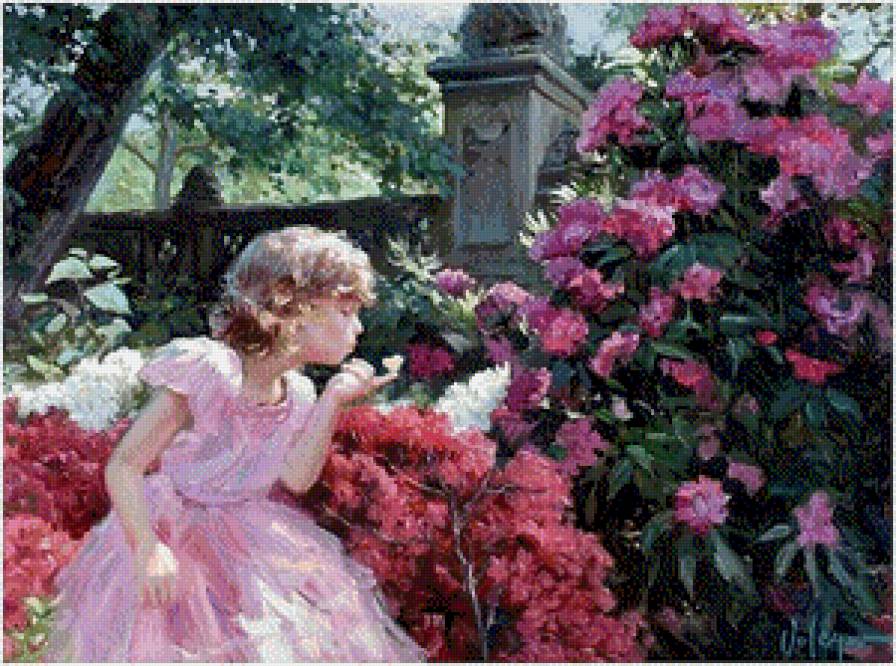 Серия "Очаровашки" - лестница. лето, дети, пионы, цветы, девочка - предпросмотр