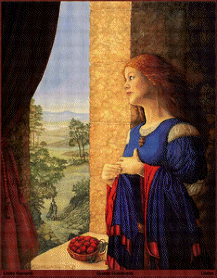 ожидание - девушка, окно, дама, замок - предпросмотр