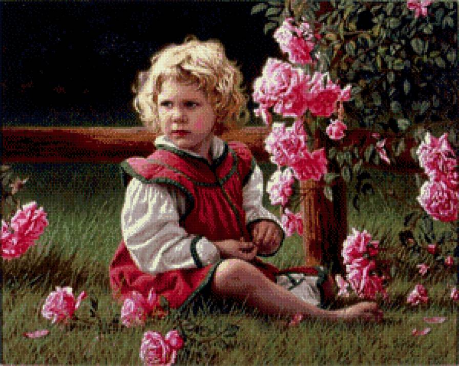 Серия "Очаровашки" - дети, розы, цветы, букет, девочка - предпросмотр