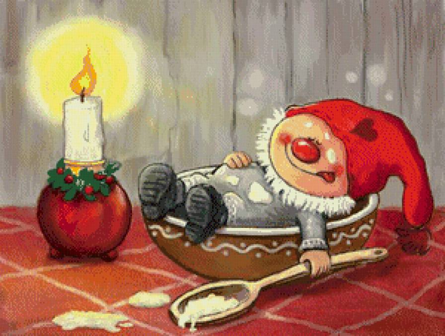 после обеда - гном, свеча, сон - предпросмотр