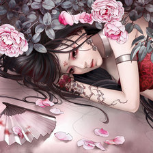 Схема вышивки «девушка»