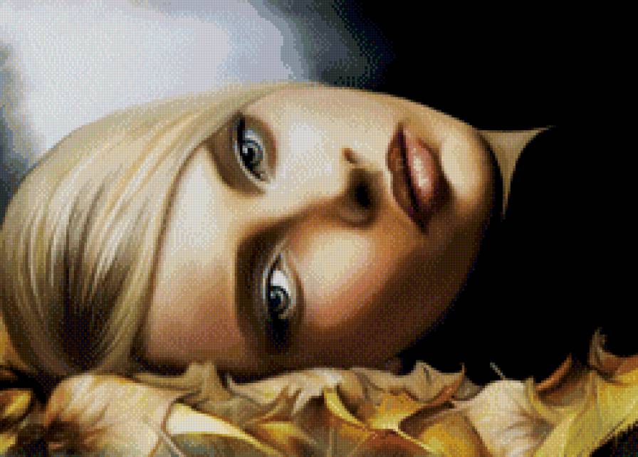 Девушка в листьях - девушка - предпросмотр