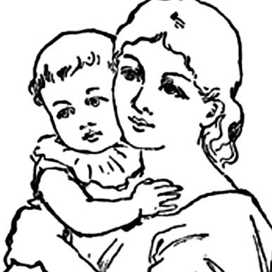 Мать и дитя - монохром, дети, матери - оригинал