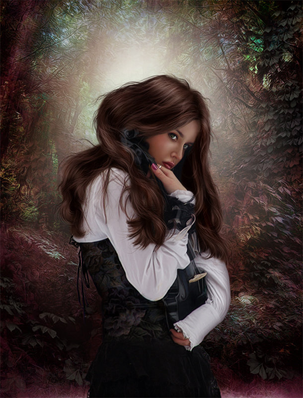 одиночество - скрипка, девушка, лес - оригинал