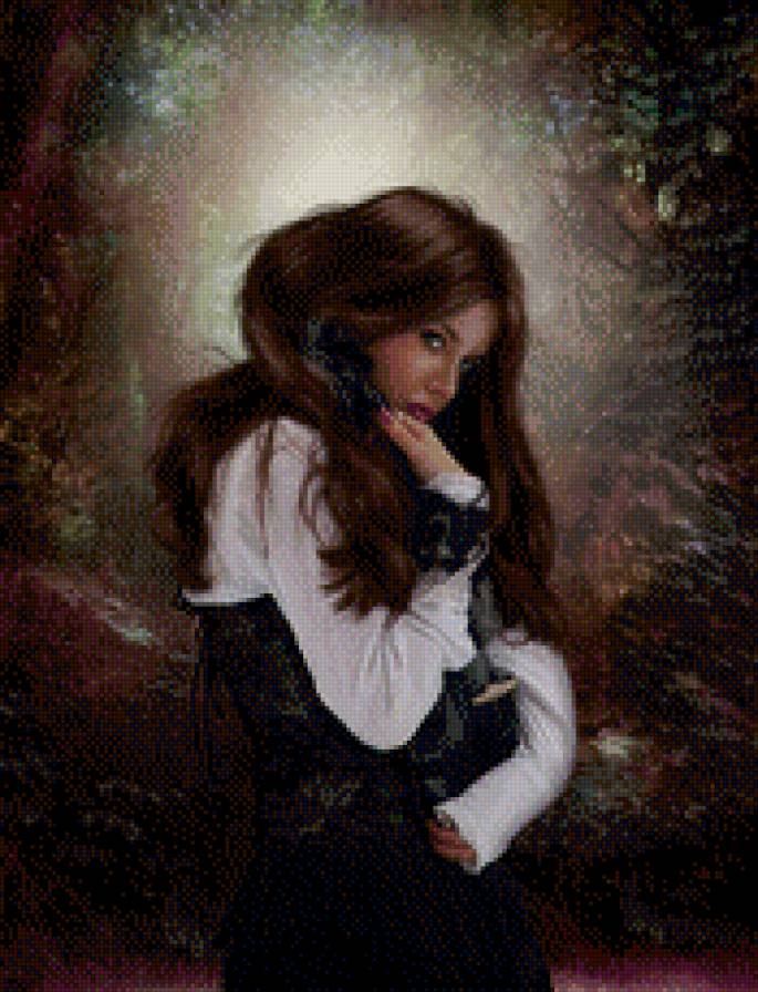 одиночество - лес, скрипка, девушка - предпросмотр