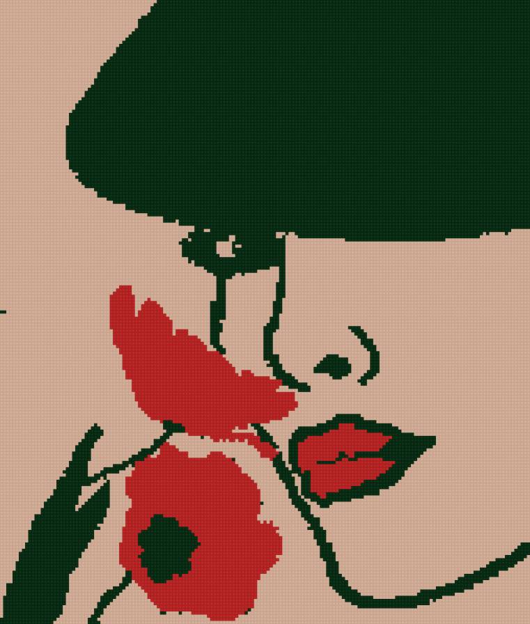 Дама - девушка, монохром - предпросмотр