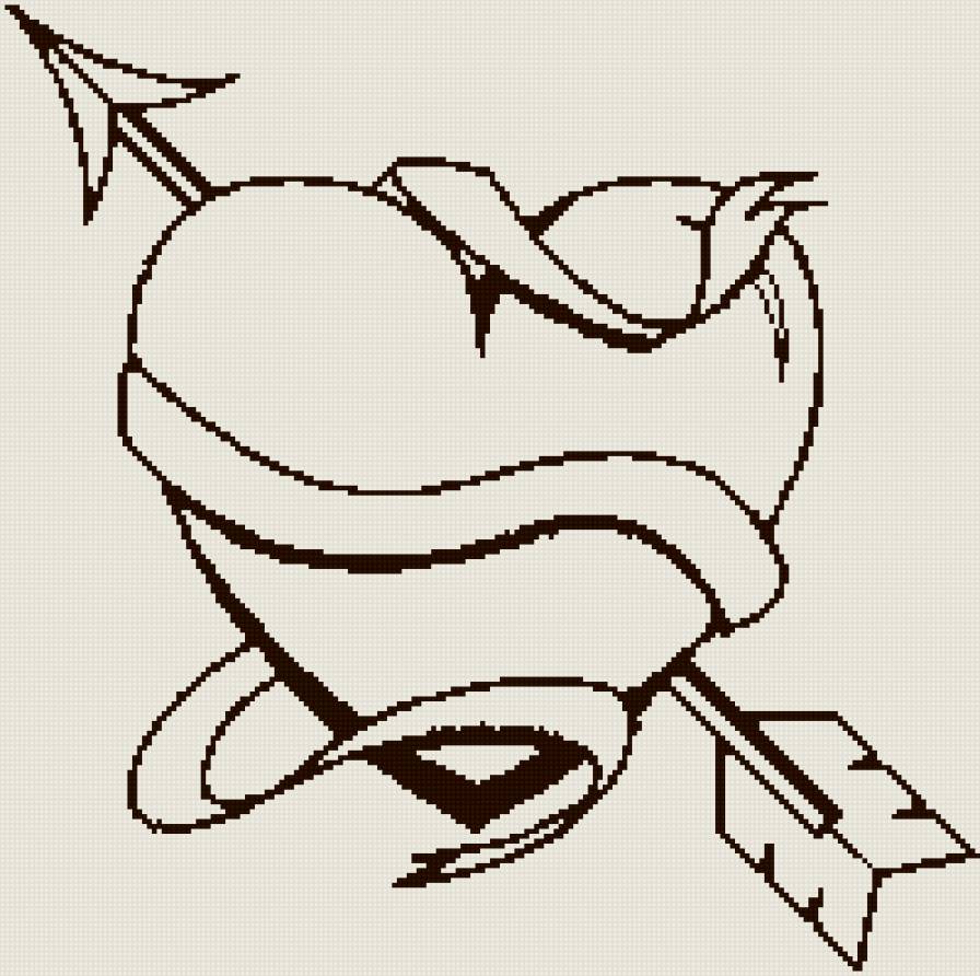 сердце - черно белое - предпросмотр