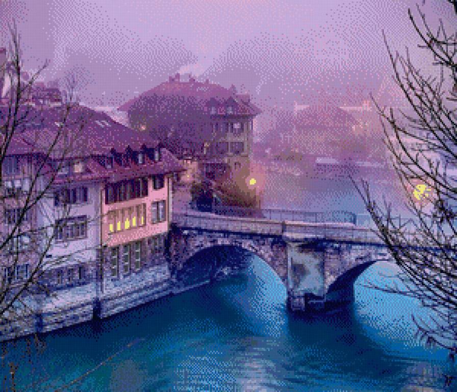 Берн, Швейцария - природа. ночь, города, пейзаж - предпросмотр