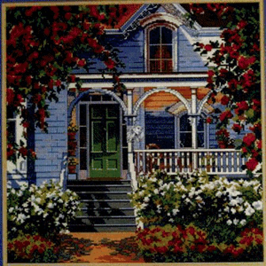 домик в розах - дом, цветы, розы - предпросмотр