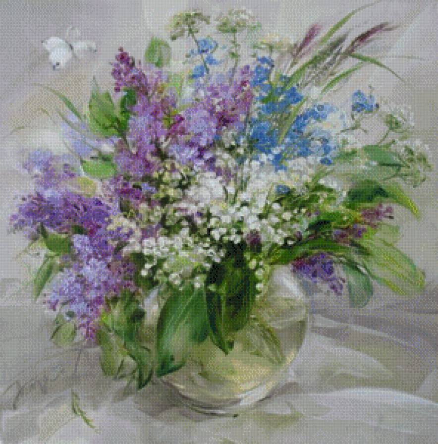 Весенний букет - букет, ландыш, сирень - предпросмотр