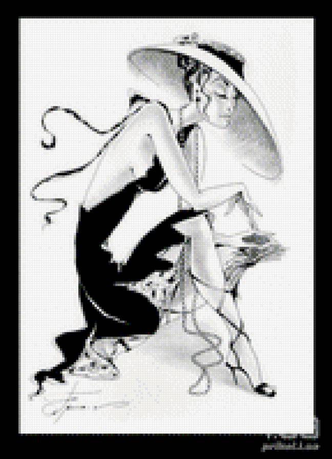 Девушка,монохром - монохром, контурная, девушка - предпросмотр