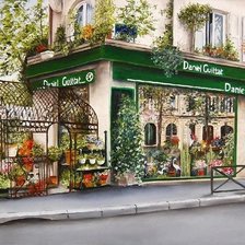 Схема вышивки «улочка в Париже»