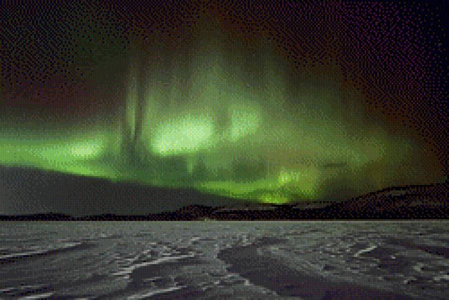 северное сияние - зима.природа - предпросмотр