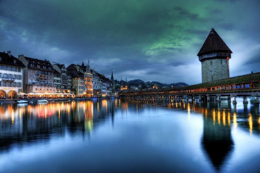 вечІрнє місто 7 - озера.ріка.город.природа - оригинал