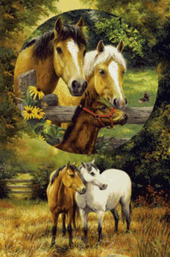 лошади - худ.l. picken - предпросмотр