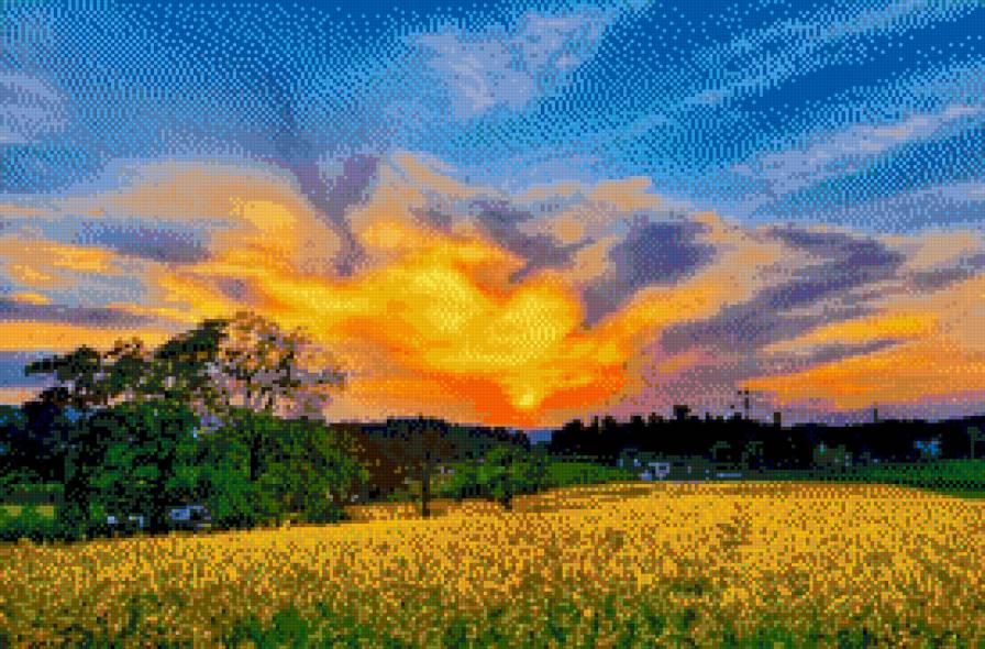 вечірнє небо - природа.поле - предпросмотр