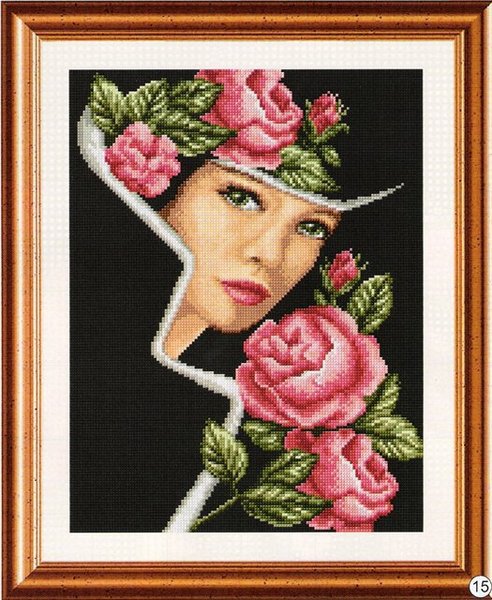 дама на черном - женщина, образ, люди, розы, красота женщины, взгляд - оригинал