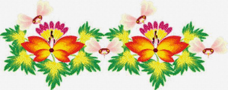 №440419 - бордюр, скатерть, салфетка, узор, подушка, цветы - предпросмотр