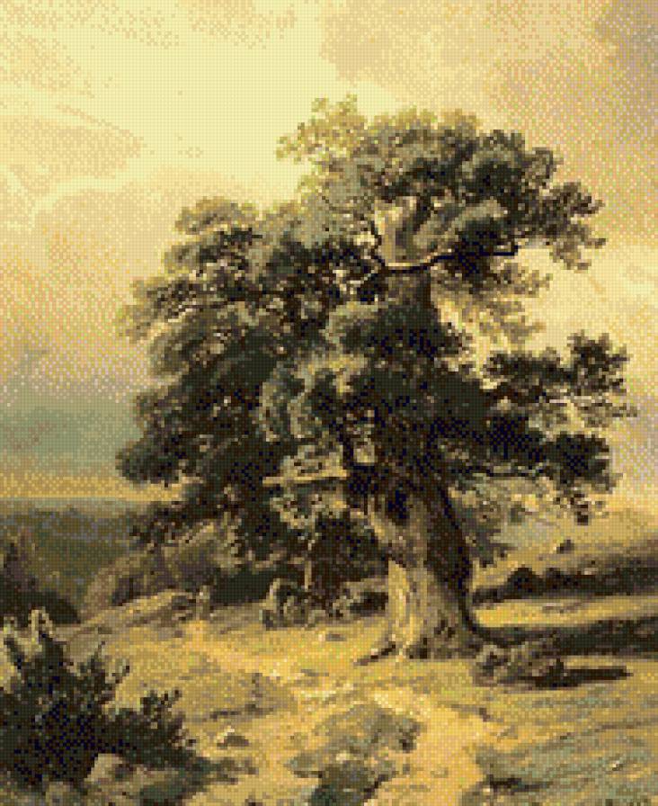 Шишкин "Дуб" - пейзаж - предпросмотр