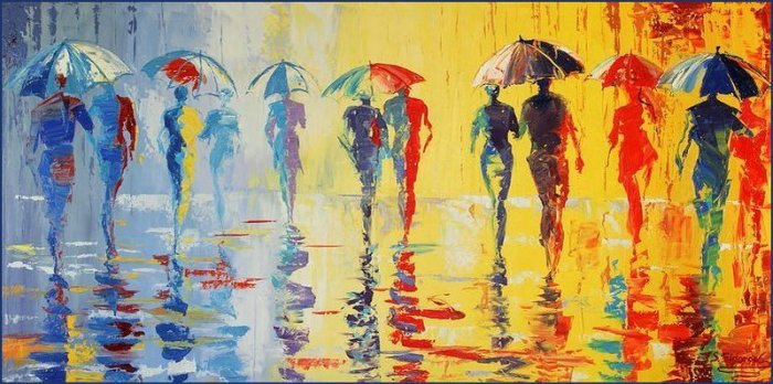 Дождь - живопись - оригинал