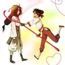 Схема вышивки «Неджи и ТенТен»