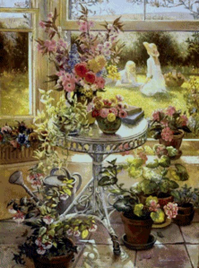 садовый домик - живопись - предпросмотр