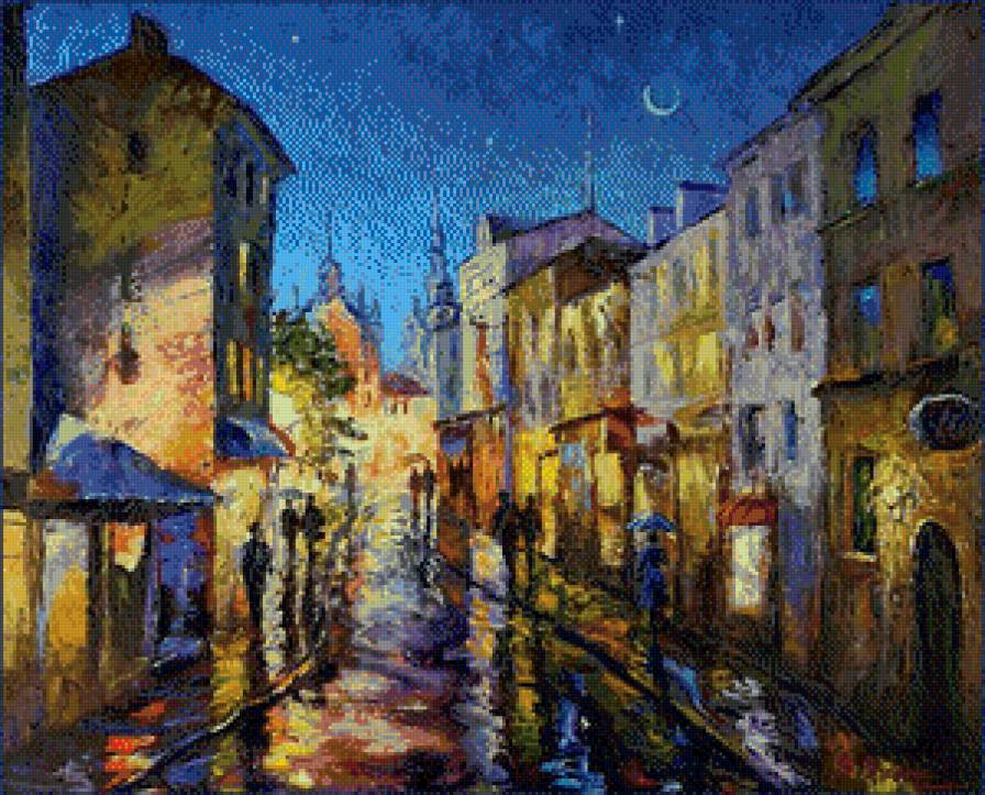 дождь - городской пейзаж - предпросмотр