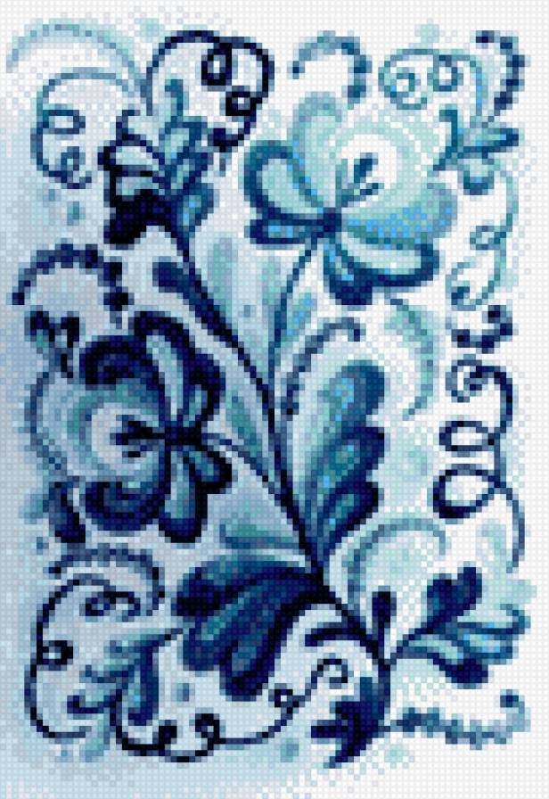 Узор в стиле гжель - предпросмотр